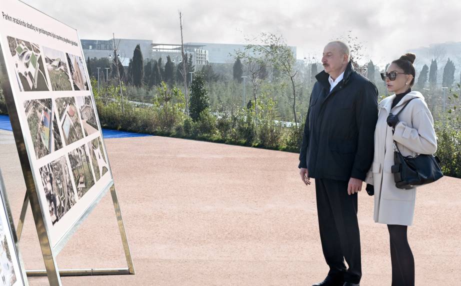 Ilham Aliyev attended inauguration of new park near “Ganjlik” metro station in Baku