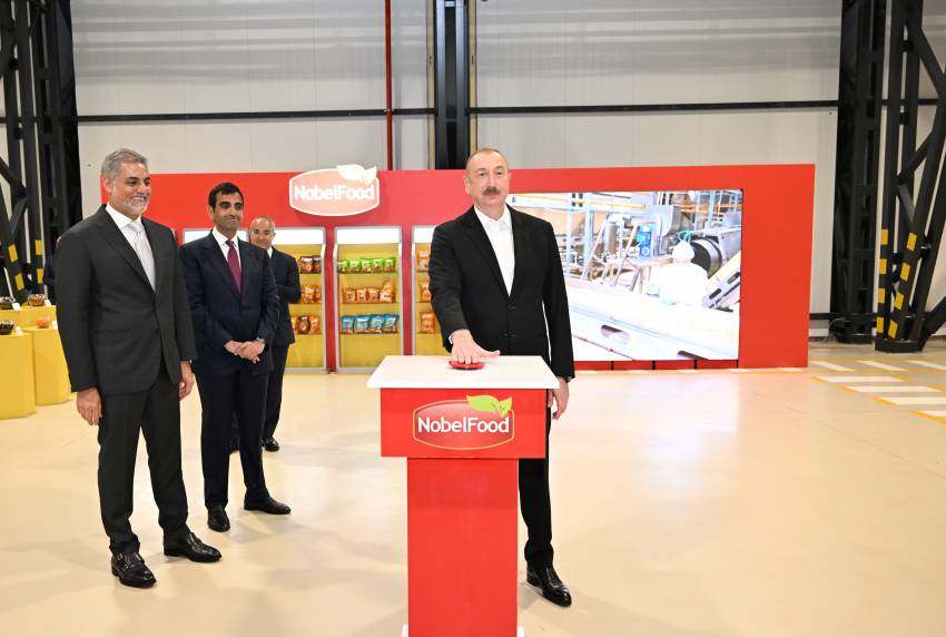 Ilham Aliyev attended opening of snack production plant in Baku