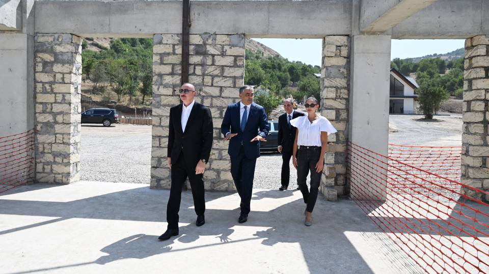 Ilham Aliyev and First Lady Mehriban Aliyeva inspected construction of Hajikend recreation complex