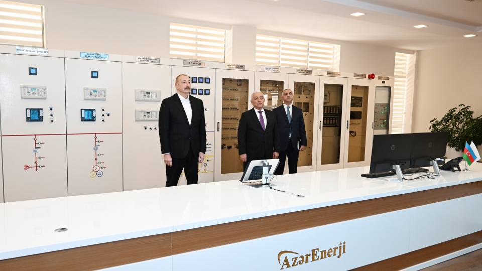 Ilham Aliyev attended the opening ceremony of the 110/35/10 kV Khankendi-1 substation, operated by Azerenerji OJSC, in the city of Khankendi