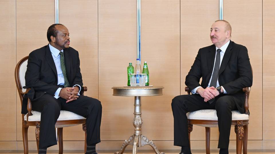 Ilham Aliyev met with delegation led by King of Eswatini