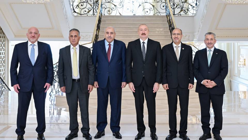 İlham Əliyev İordaniya Haşimilər Krallığı Nümayəndələr Palatasının nümayəndə heyətini qəbul edib