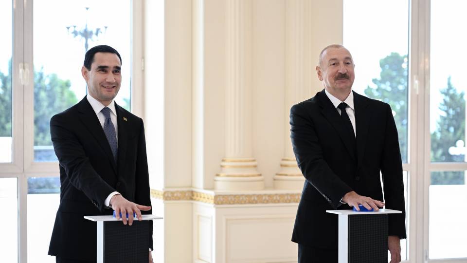 Azərbaycan və Türkmənistan prezidentlərinin iştirakı ilə “Dostlug” tankerinin onlayn formatda hədiyyə olunması mərasimi keçirilib
