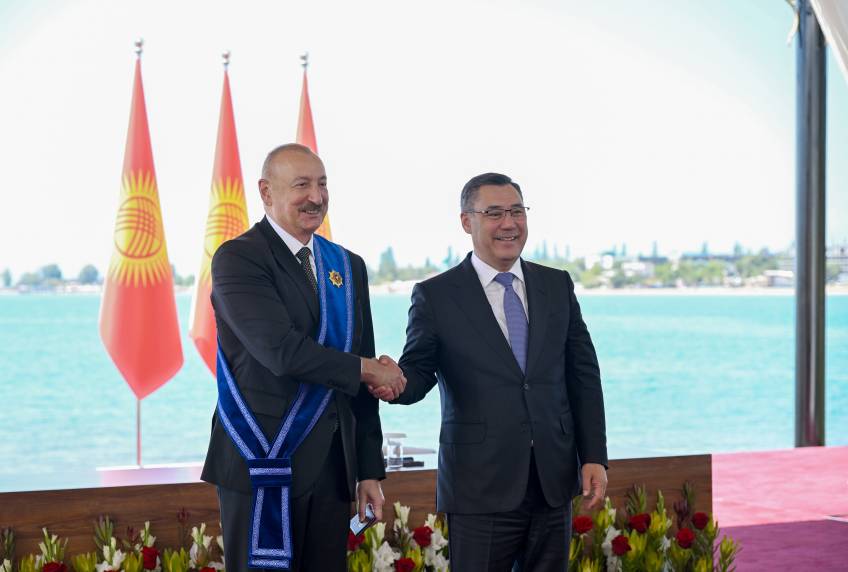 Azərbaycan və Qırğızıstan prezidentlərinin təltifolunma mərasimi keçirilib